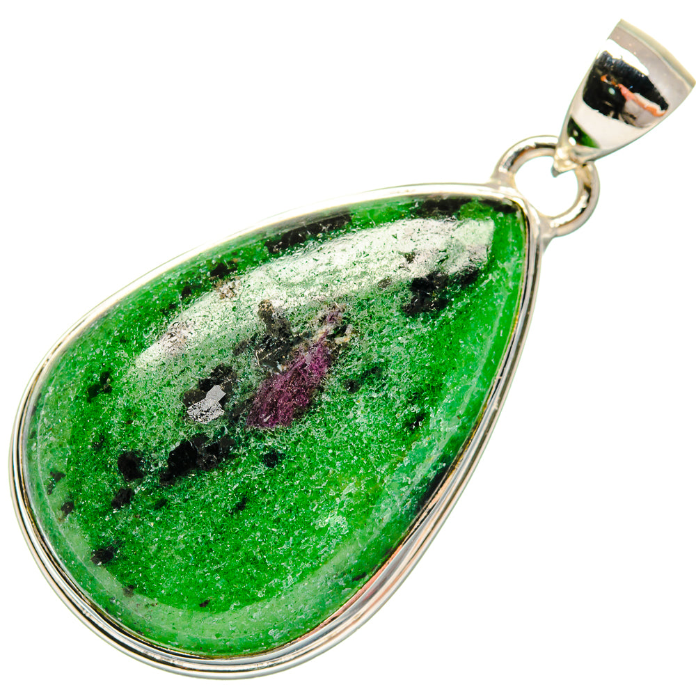 Ruby Zoisite Pendants handcrafted by Ana Silver Co - PD18535 - Photo 2