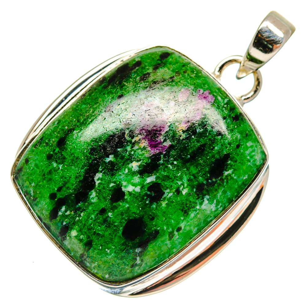 Ruby Zoisite Pendants handcrafted by Ana Silver Co - PD18581 - Photo 2
