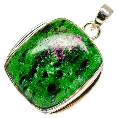 Ruby Zoisite Pendants handcrafted by Ana Silver Co - PD18581 - Photo 2