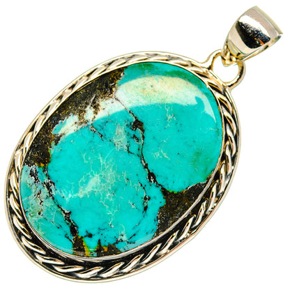 Tibetan Turquoise Pendants handcrafted by Ana Silver Co - PD18583