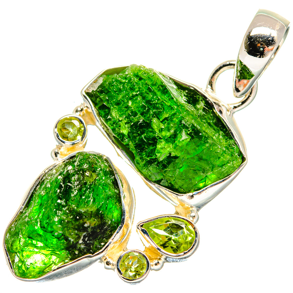 Chrome Diopside, Peridot Pendants handcrafted by Ana Silver Co - PD18607