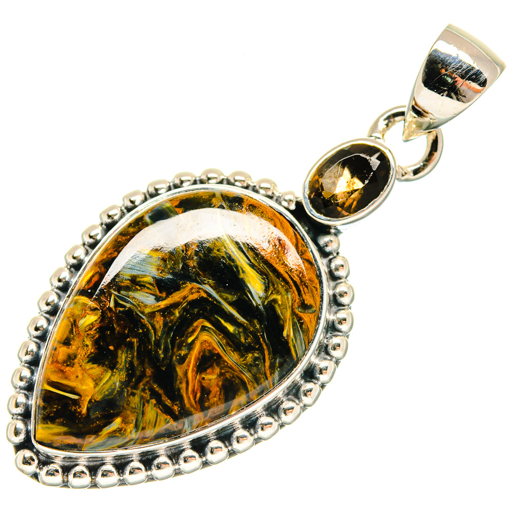 Pietersite, Smoky Quartz Pendants handcrafted by Ana Silver Co - PD18611