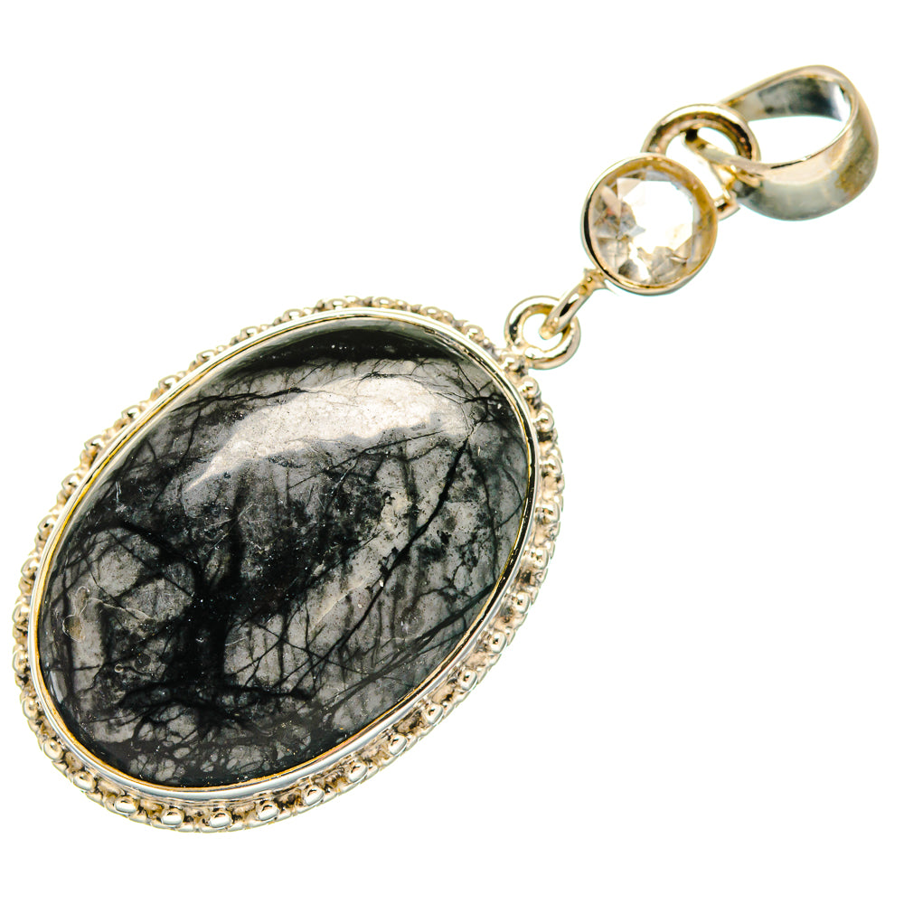 Picasso Jasper, White Quartz Pendants handcrafted by Ana Silver Co - PD18617