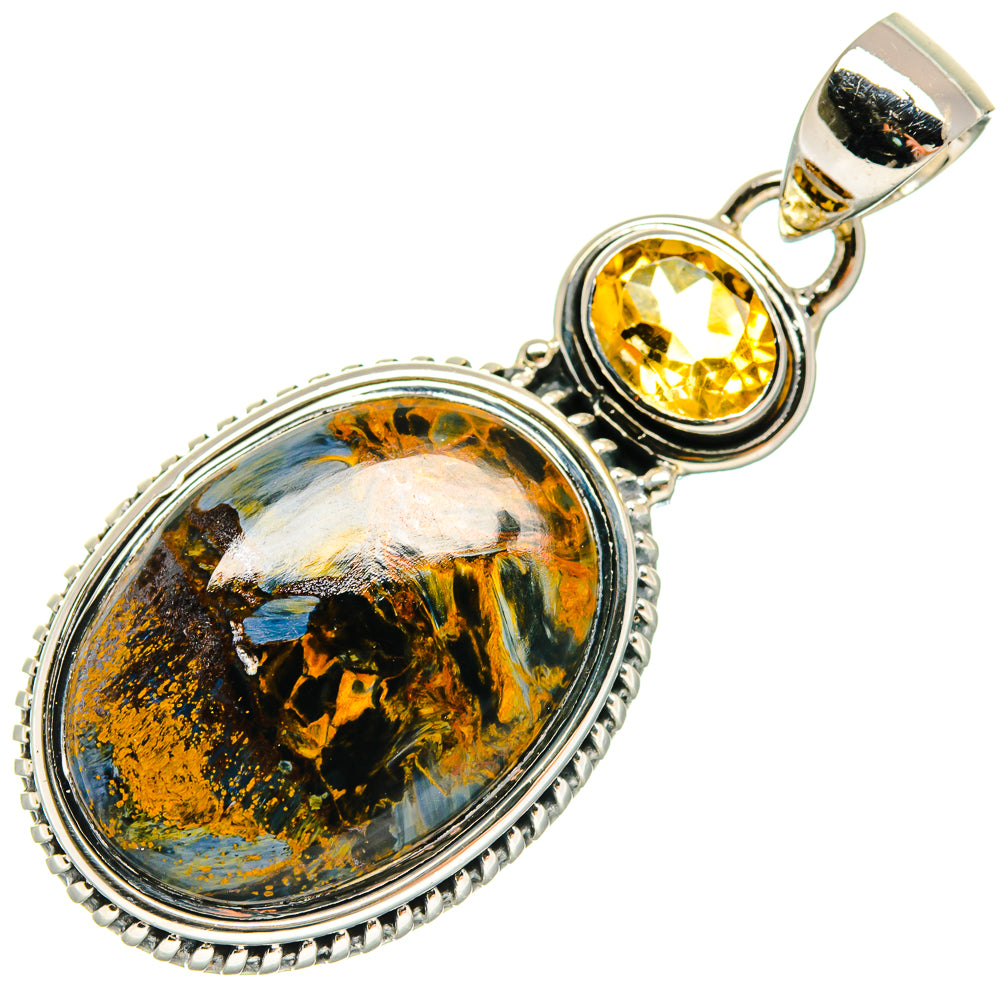 Pietersite, Citrine Pendants handcrafted by Ana Silver Co - PD18620