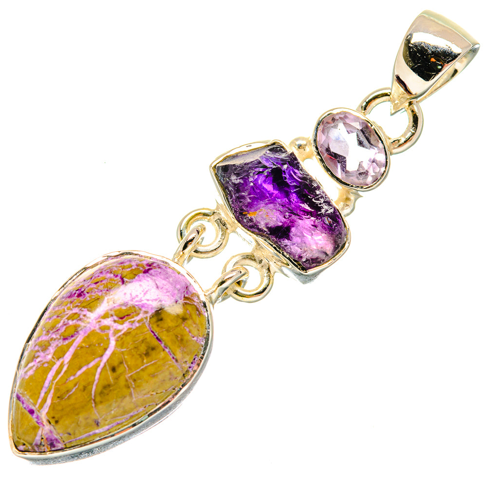 Stichtite, Amethyst Pendants handcrafted by Ana Silver Co - PD18637