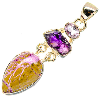 Stichtite, Amethyst Pendants handcrafted by Ana Silver Co - PD18637