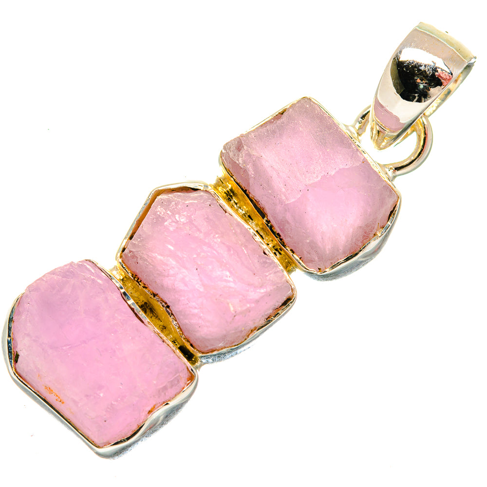 Rose Quartz Pendants handcrafted by Ana Silver Co - PD18639