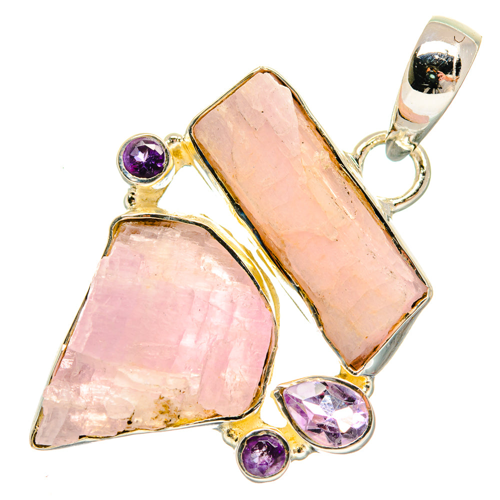 Rose Quartz, Amethyst Pendants handcrafted by Ana Silver Co - PD18642