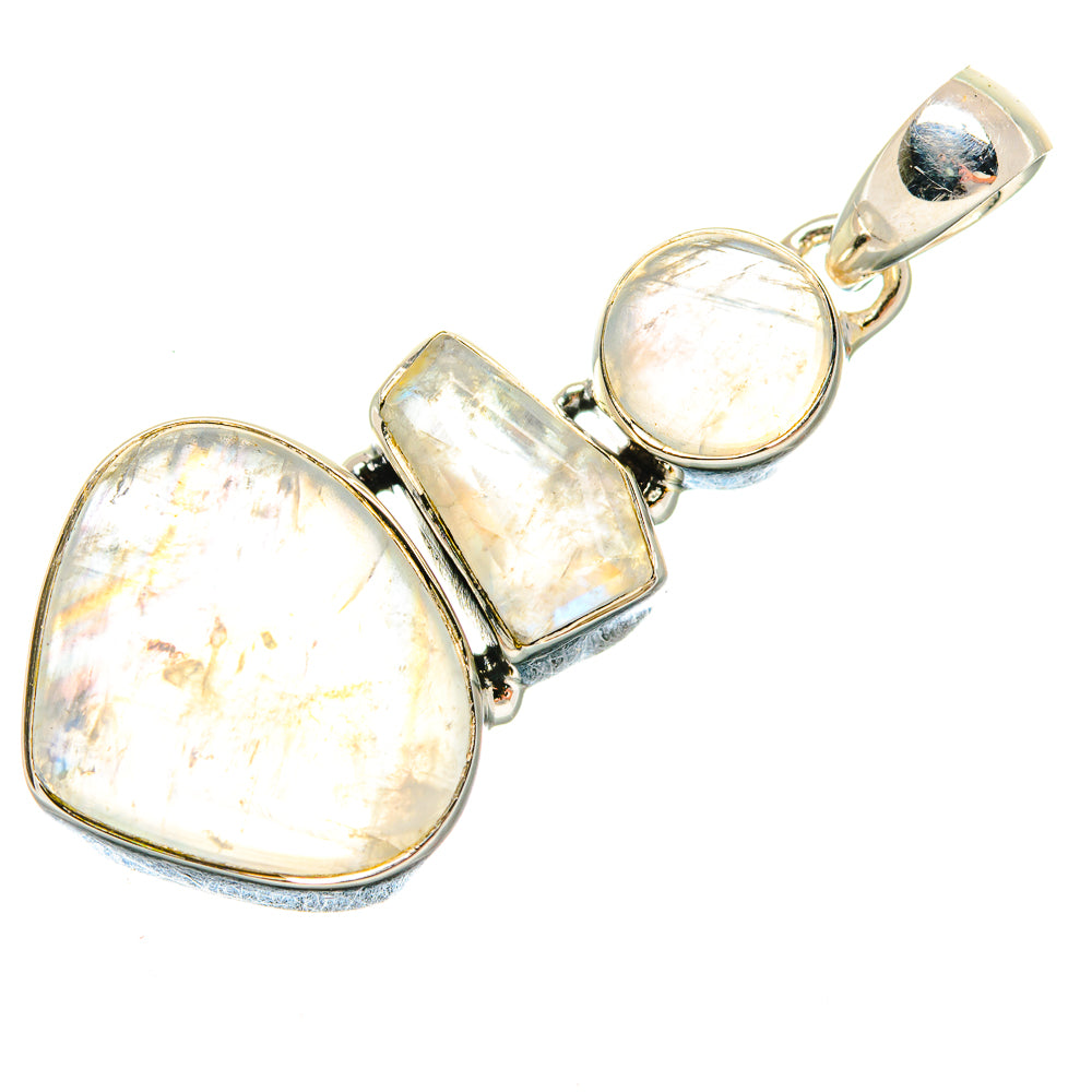 Rainbow Moonstone Pendants handcrafted by Ana Silver Co - PD18643
