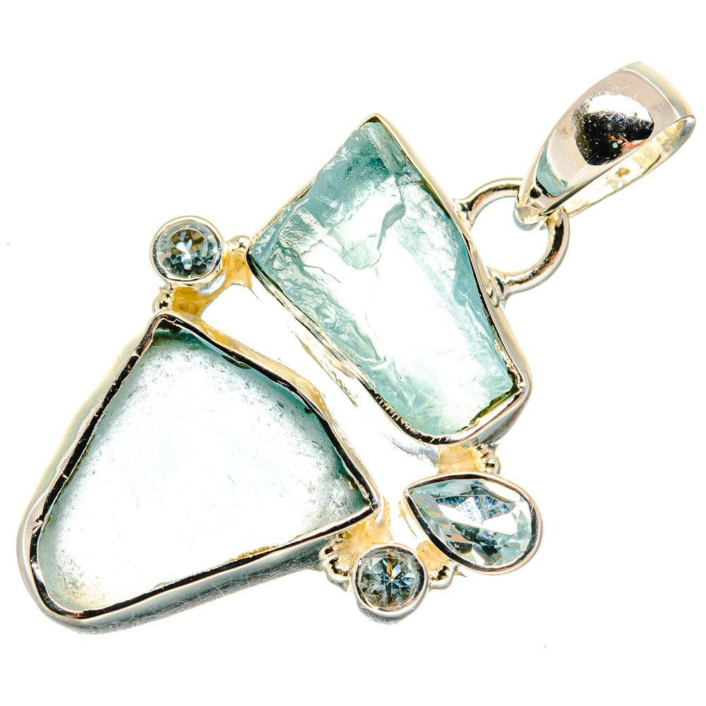Aquamarine, Blue Topaz Pendants handcrafted by Ana Silver Co - PD18646
