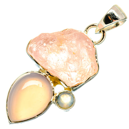 Rose Quartz Pendants handcrafted by Ana Silver Co - PD18647