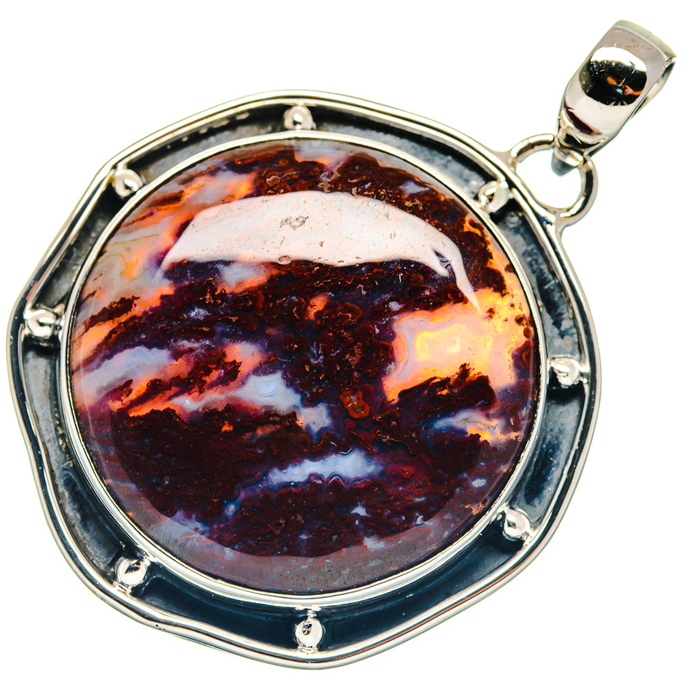 Plume Agate Pendants handcrafted by Ana Silver Co - PD18669