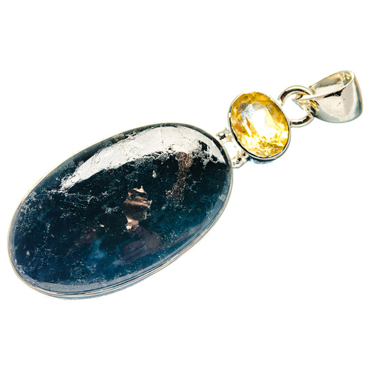 Black Agate, Citrine Pendants handcrafted by Ana Silver Co - PD18694