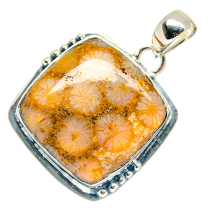 Fossil Coral Pendants handcrafted by Ana Silver Co - PD18721