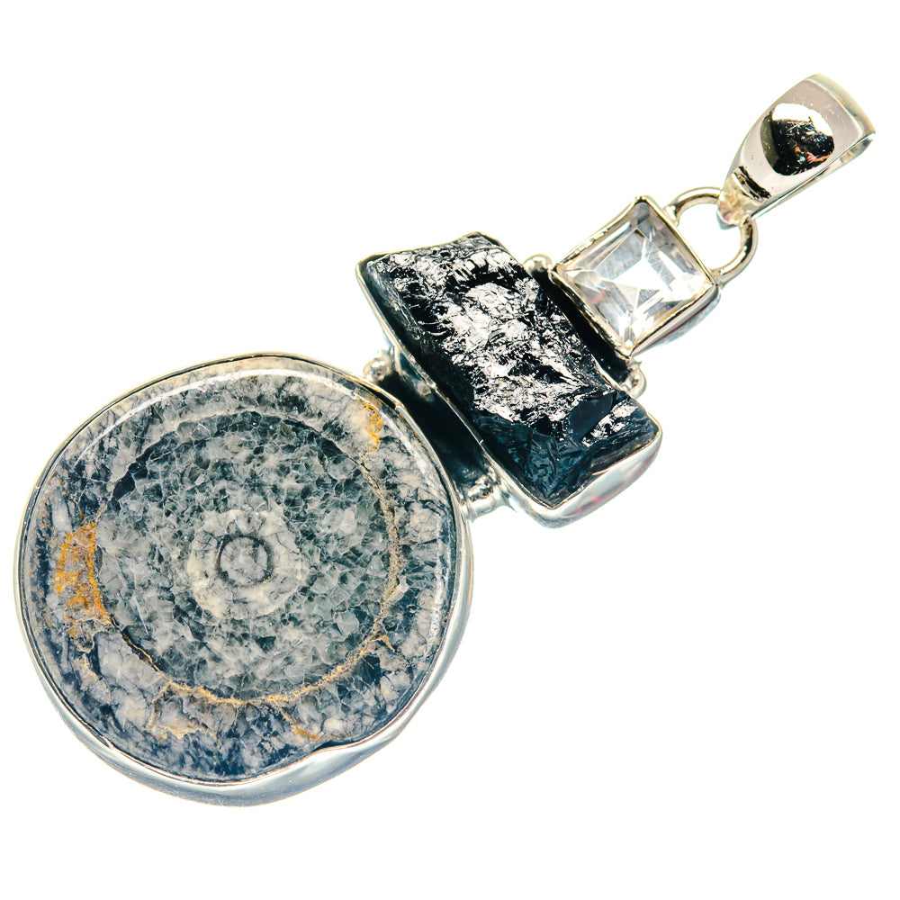 Goniatite Fossil Pendants handcrafted by Ana Silver Co - PD18725