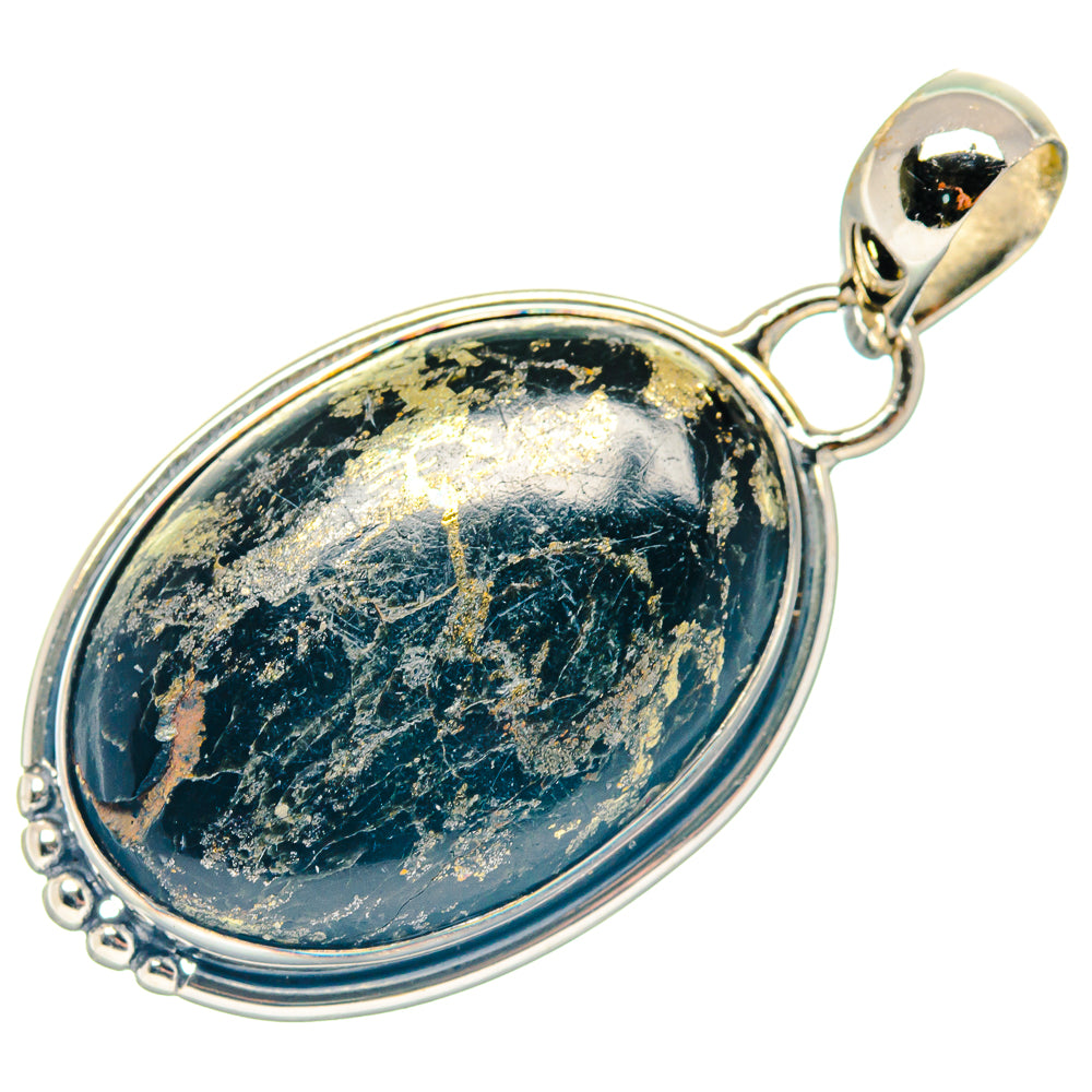 Pyrite In Black Onyx Pendants handcrafted by Ana Silver Co - PD18742