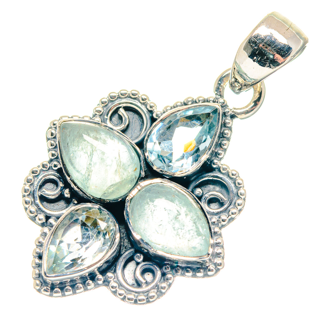 Aquamarine Pendants handcrafted by Ana Silver Co - PD18756