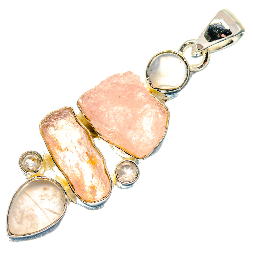 Rose Quartz Pendants handcrafted by Ana Silver Co - PD18767