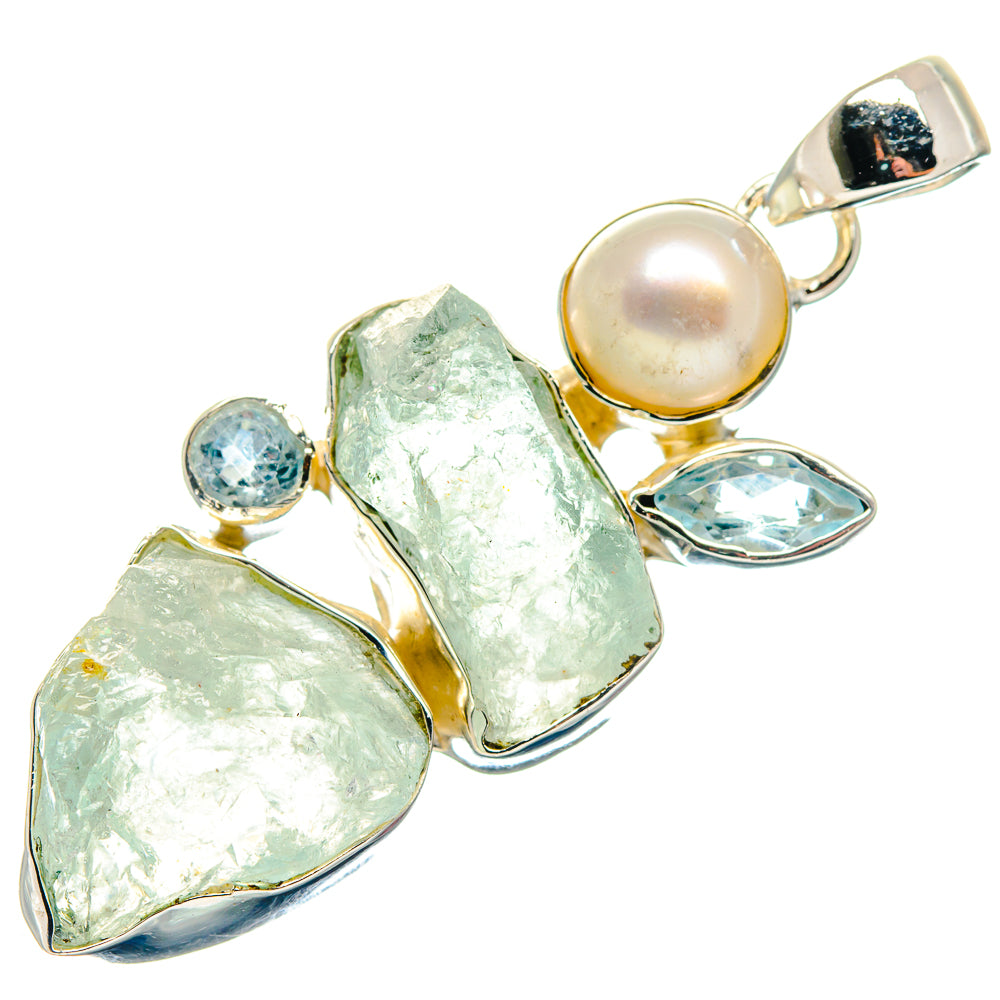 Aquamarine Pendants handcrafted by Ana Silver Co - PD18776