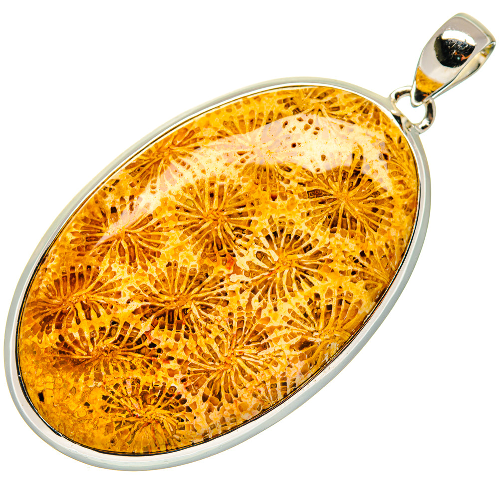 Fossil Coral Pendants handcrafted by Ana Silver Co - PD18779