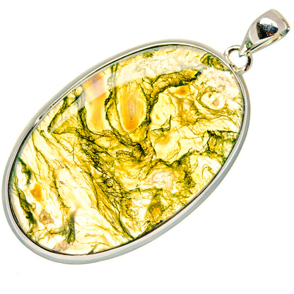 Green Moss Agate Pendants handcrafted by Ana Silver Co - PD18780