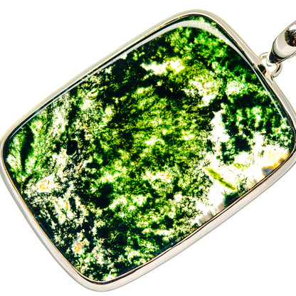 Green Moss Agate Pendants handcrafted by Ana Silver Co - PD18782