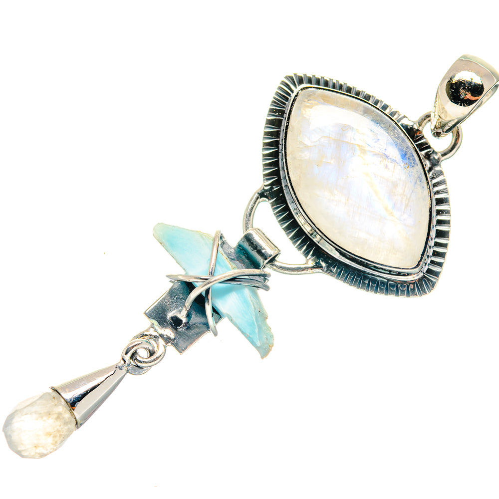 Rainbow Moonstone Pendants handcrafted by Ana Silver Co - PD18796