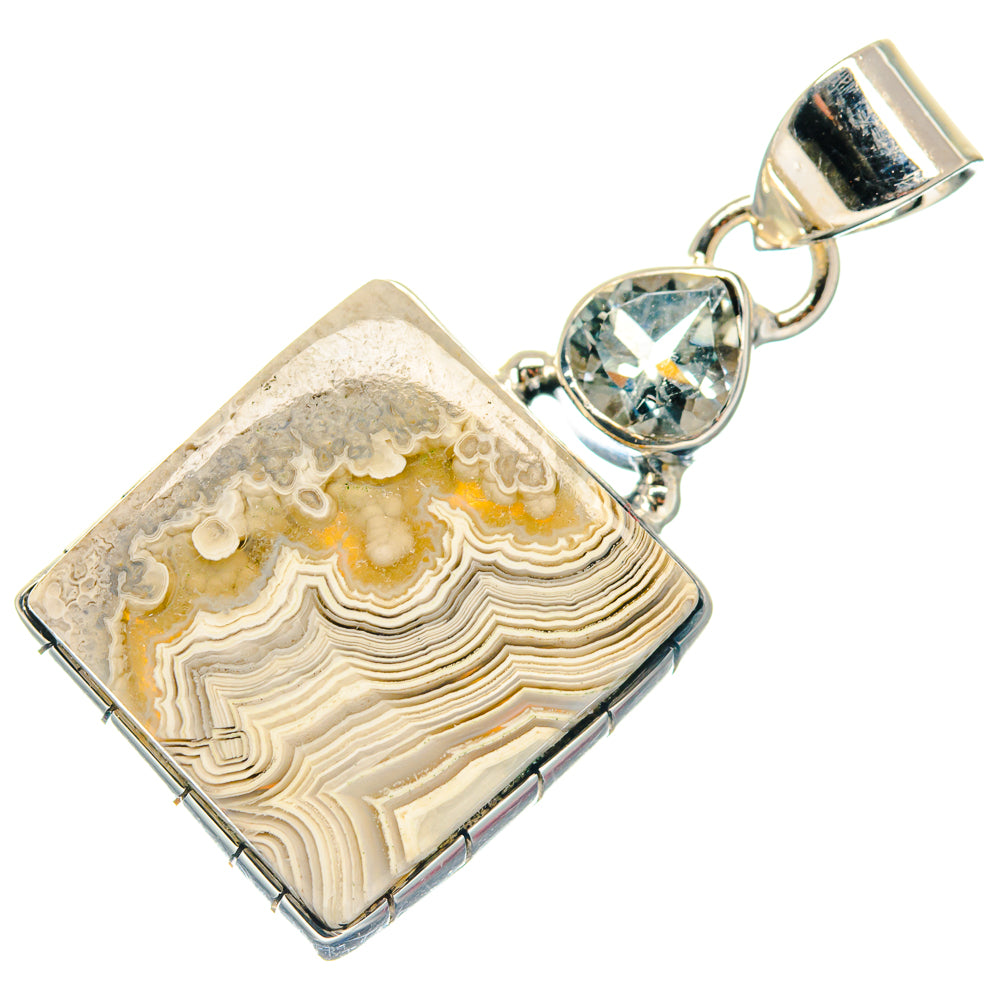 Laguna Lace Agate Pendants handcrafted by Ana Silver Co - PD18840