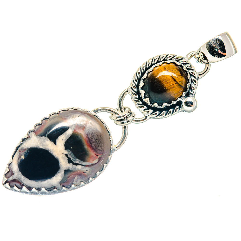 Septarian Geode Slice Pendants handcrafted by Ana Silver Co - PD18894