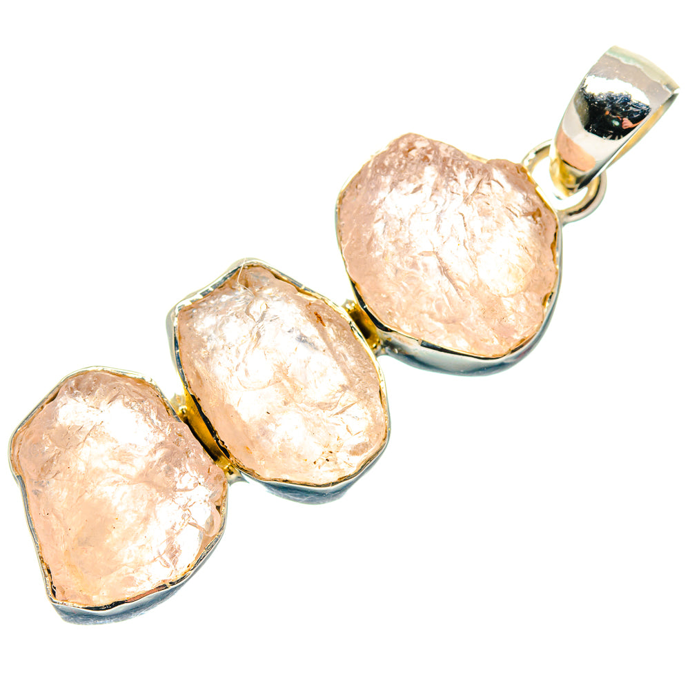 Rose Quartz Pendants handcrafted by Ana Silver Co - PD18903