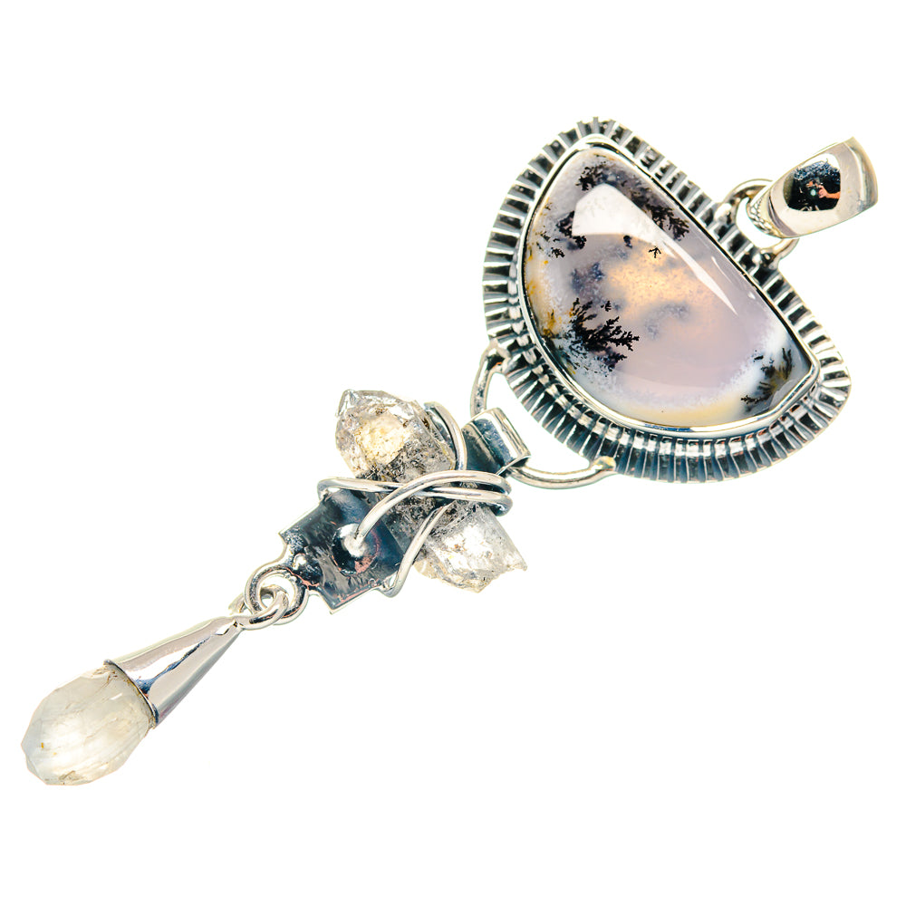 Dendritic Opal Pendants handcrafted by Ana Silver Co - PD18930