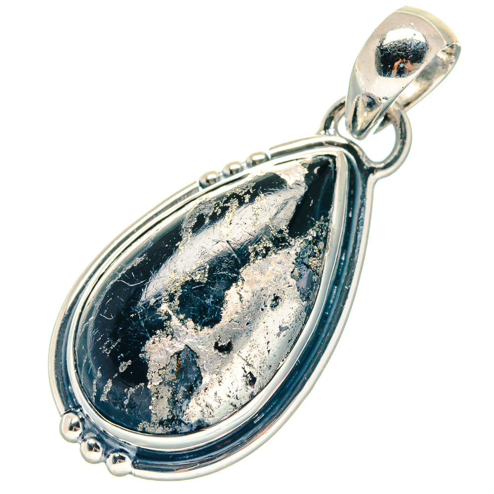 Pyrite In Black Onyx Pendants handcrafted by Ana Silver Co - PD19007