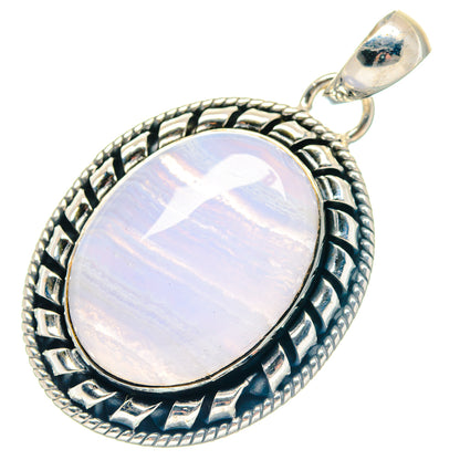 Blue Lace Agate Pendants handcrafted by Ana Silver Co - PD19010