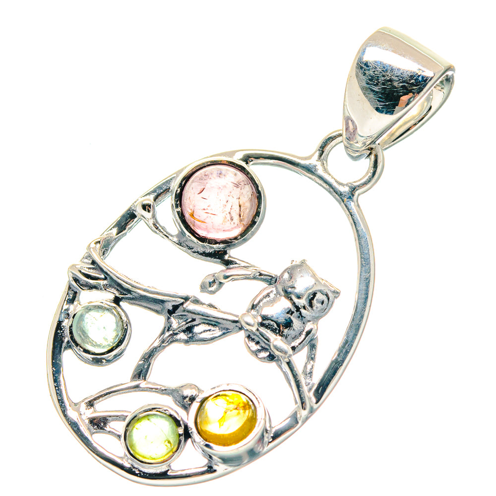 Pink Tourmaline Pendants handcrafted by Ana Silver Co - PD19013