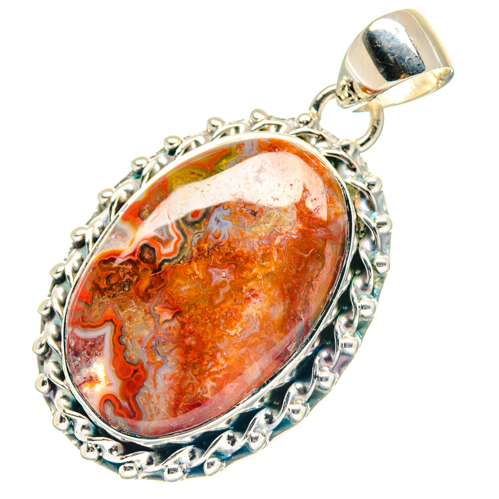 Crazy Lace Agate Pendants handcrafted by Ana Silver Co - PD19046