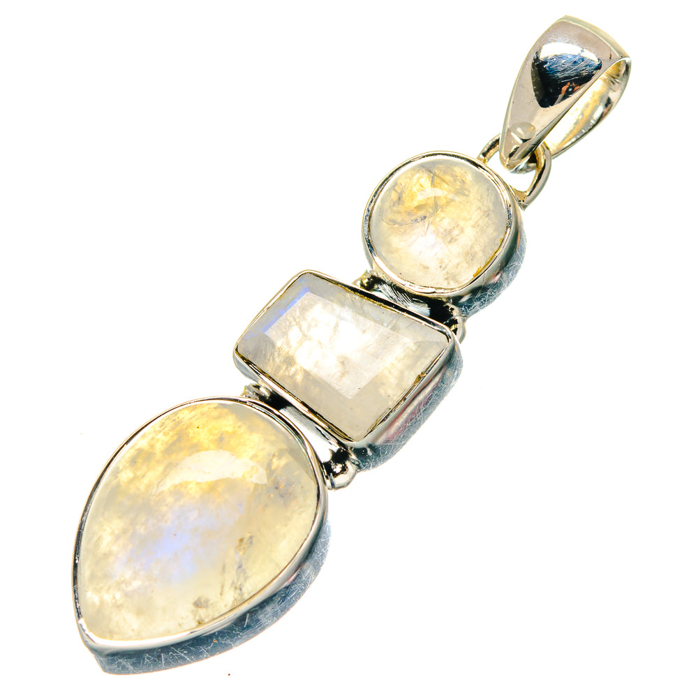 Rainbow Moonstone Pendants handcrafted by Ana Silver Co - PD19092