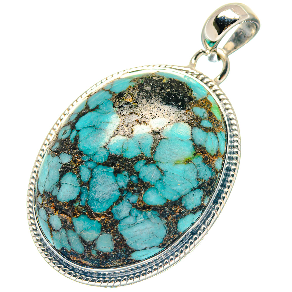 Tibetan Turquoise Pendants handcrafted by Ana Silver Co - PD19104