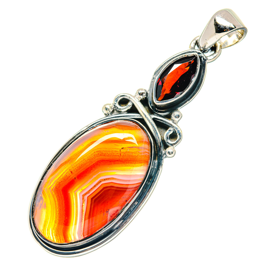 Red Botswana Agate Pendants handcrafted by Ana Silver Co - PD19177