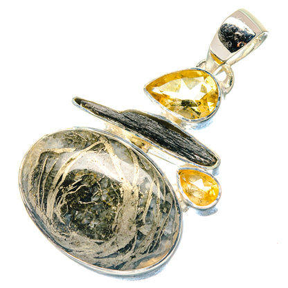 Pyrite Agate Pendants handcrafted by Ana Silver Co - PD19210