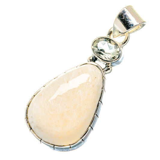 White Scolecite Pendants handcrafted by Ana Silver Co - PD19226