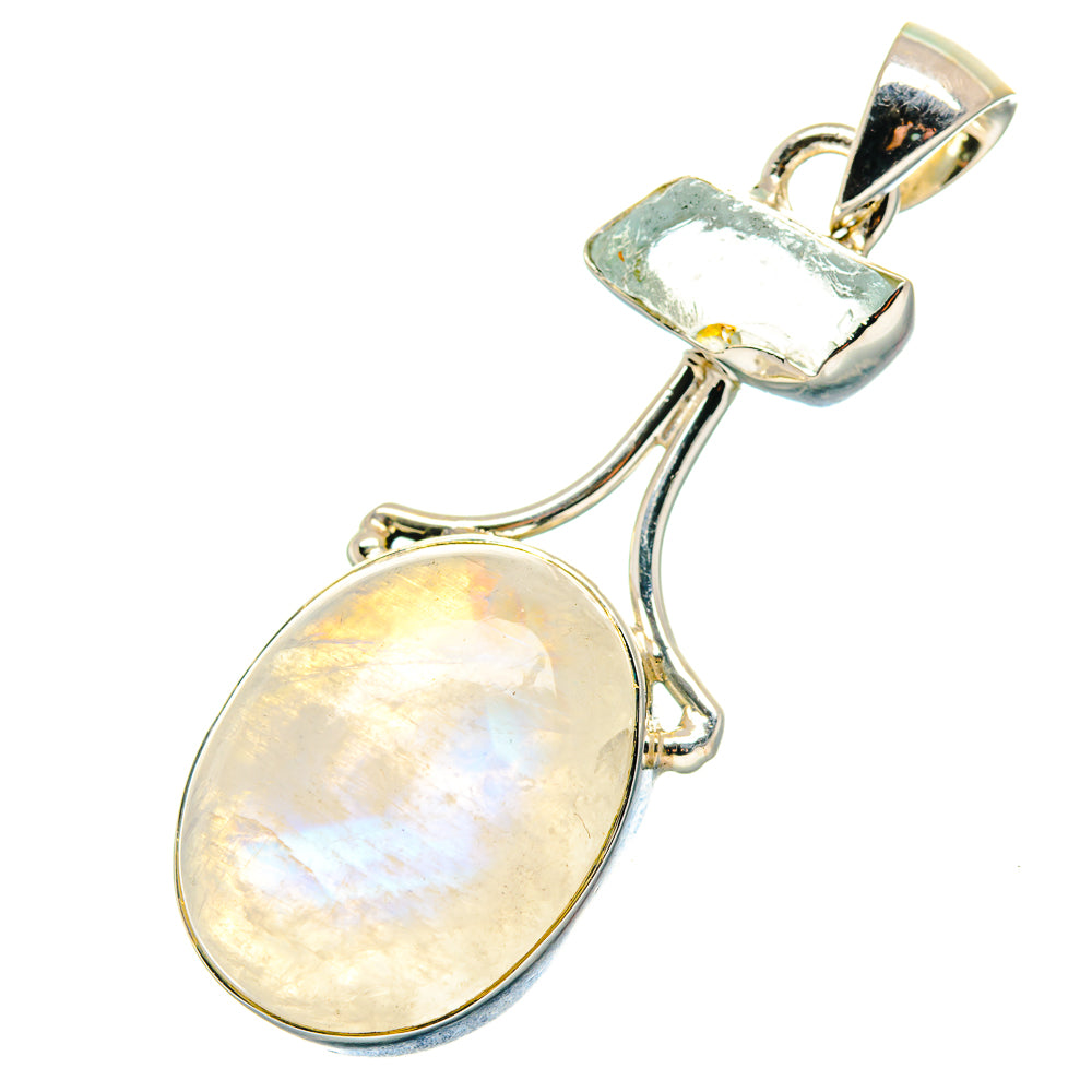 Rainbow Moonstone Pendants handcrafted by Ana Silver Co - PD19228