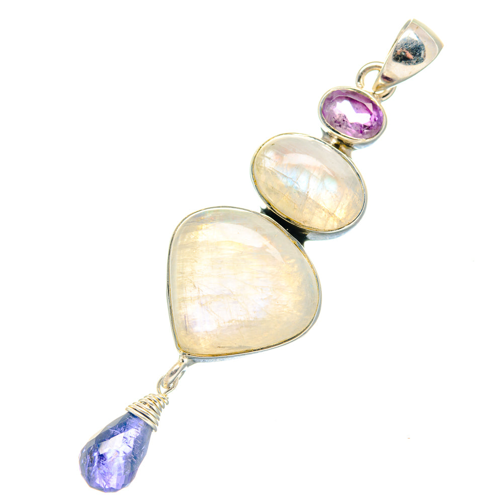 Rainbow Moonstone Pendants handcrafted by Ana Silver Co - PD19236