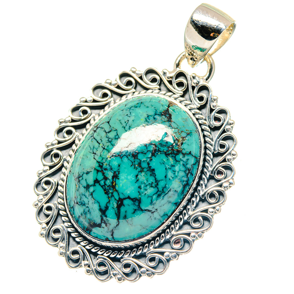 Tibetan Turquoise Pendants handcrafted by Ana Silver Co - PD19271