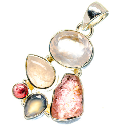 Rose Quartz Pendants handcrafted by Ana Silver Co - PD19291