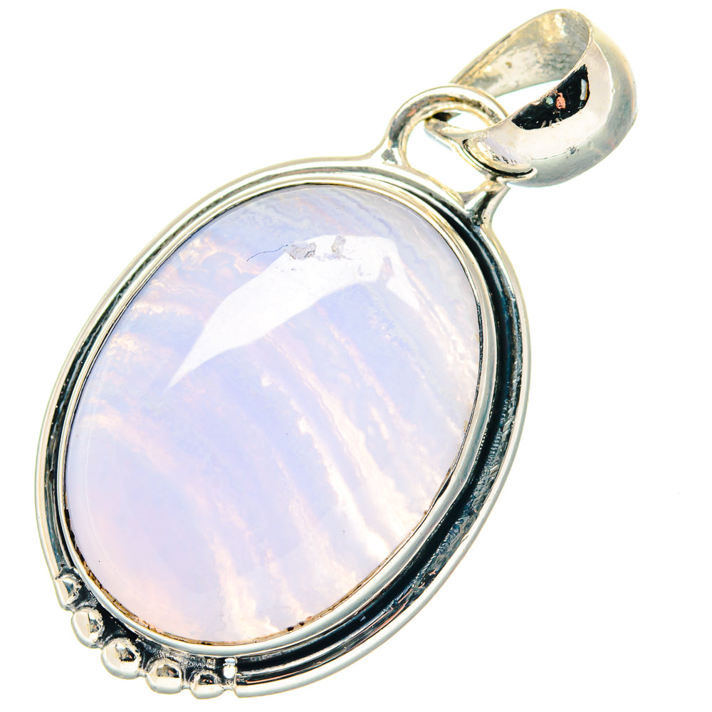 Blue Lace Agate Pendants handcrafted by Ana Silver Co - PD19321
