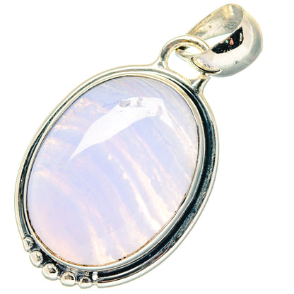 Blue Lace Agate Pendants handcrafted by Ana Silver Co - PD19321