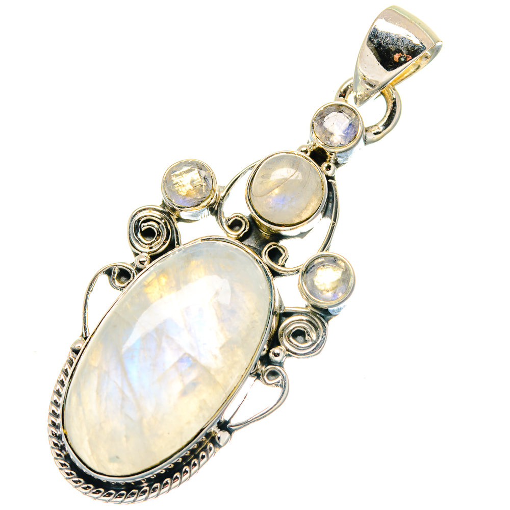 Rainbow Moonstone Pendants handcrafted by Ana Silver Co - PD19324