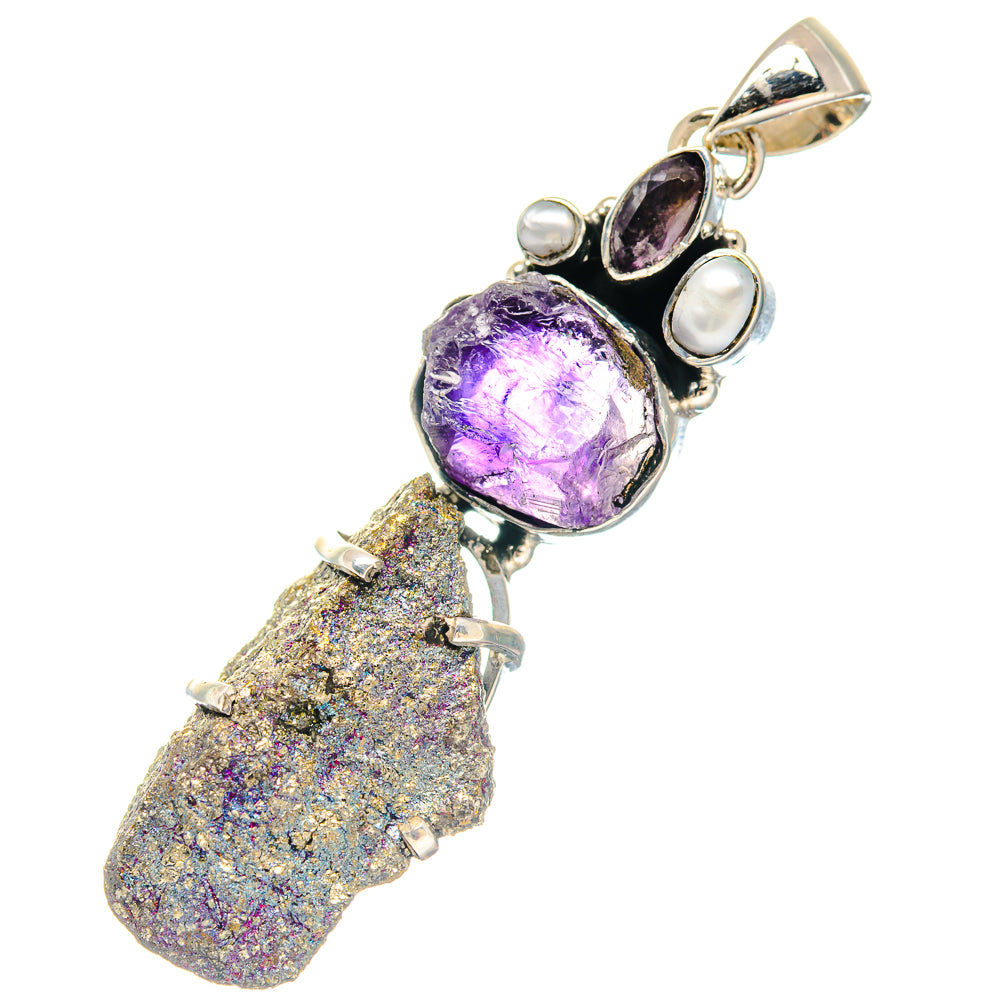 Pyrite Agate Pendants handcrafted by Ana Silver Co - PD19499