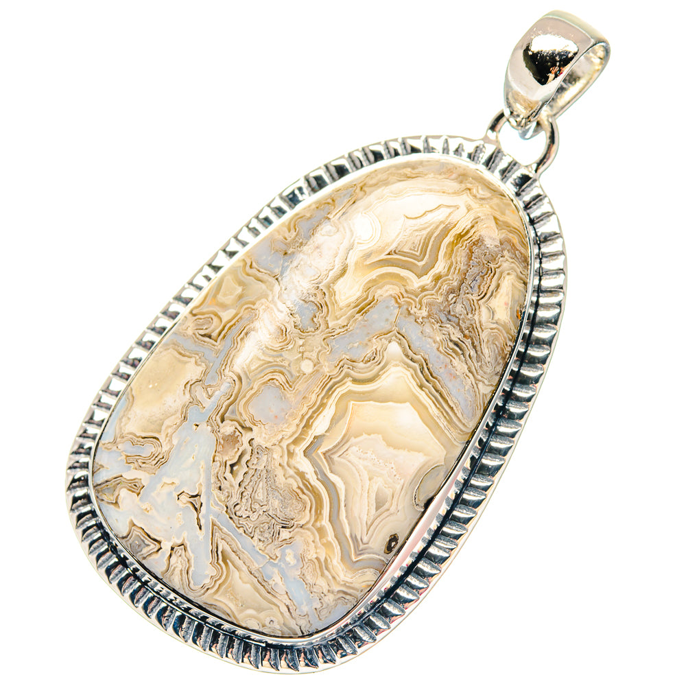 Laguna Lace Agate Pendants handcrafted by Ana Silver Co - PD19693