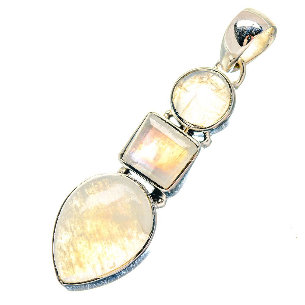 Rainbow Moonstone Pendants handcrafted by Ana Silver Co - PD19734